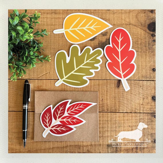 DISCOUNTED! Autumn Leaves. Flat Cards (Set of 4)
