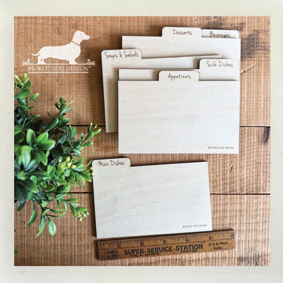 DISCOUNT DEAL! Wood 4x6 Recipe Divider Cards (No. 9)