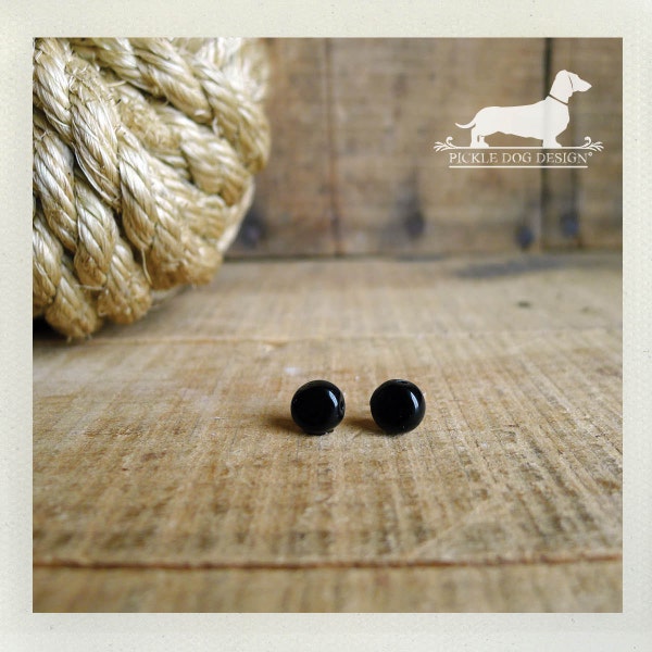 Black Bit. Post Earrings -- (Black Earrings, Super Small, Simple, Classic, Round, Small Black Studs, Cute, Vintage-Style, Earrings Under 10)