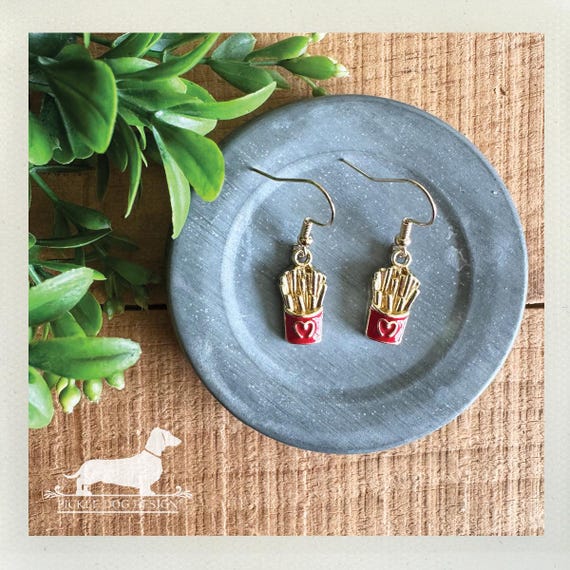 French Fries. Dangle Earrings