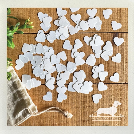 DISCOUNT DEAL! Shimmery White Heart Confetti (100 Count)