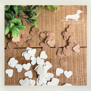 ¡OFERTA DE DESCUENTO! Confeti en forma de corazón (500 unidades) (marfil, kraft, blanco, mini, decoración para fiestas, cumpleaños, papel, para espolvorear, bodas, despedidas de soltera)