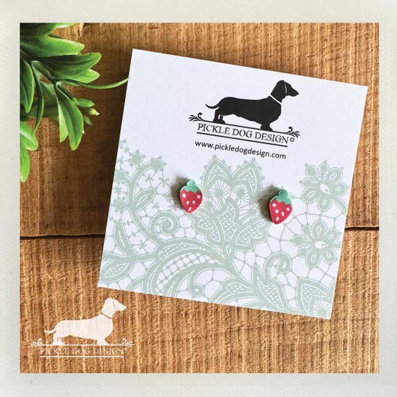 Strawberry. Post Earrings
