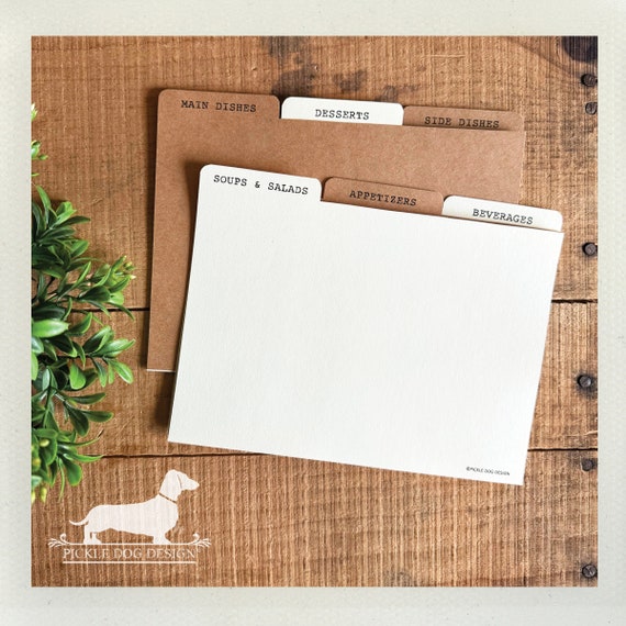 DISCOUNT DEAL! 5x7 Recipe Divider Cards (No. 51)