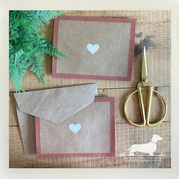 DISCOUNT DEAL! Love. Brown Kraft Note Cards (Set of 5)