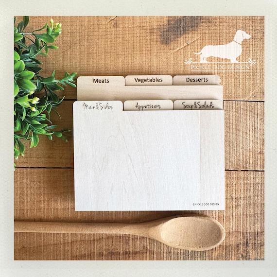 DISCOUNT DEAL! Wood 4x6 Recipe Divider Cards (No. 7)