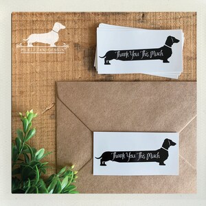 Dachshund Thank You Labels (Qty 10): Vintage-Style Weiner Dog Stickers