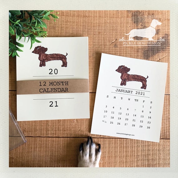 Brown Doxie. 2021 Desktop Calendar