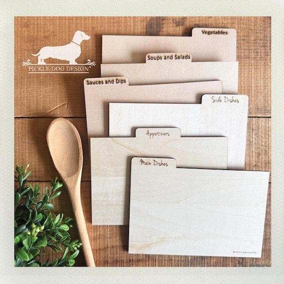 DISCOUNT DEAL! Wood 4x6 Recipe Divider Cards (No. 2)