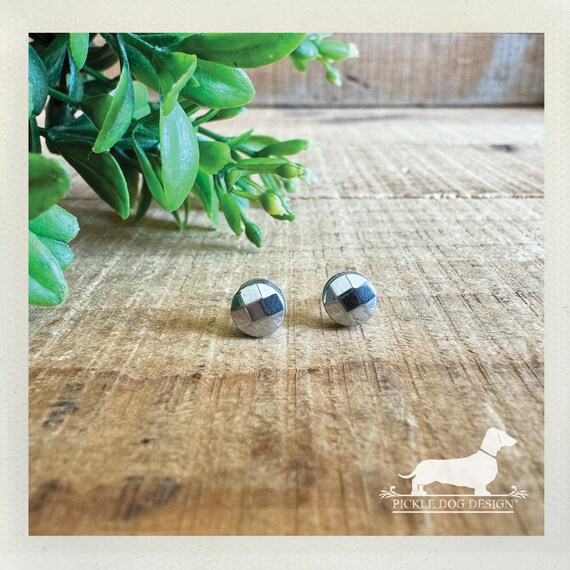 Disco Ball. Post Earrings