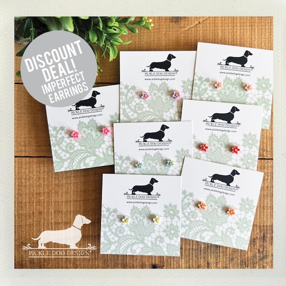 DISCOUNTED! Imperfect Mini Flower. Post Earrings