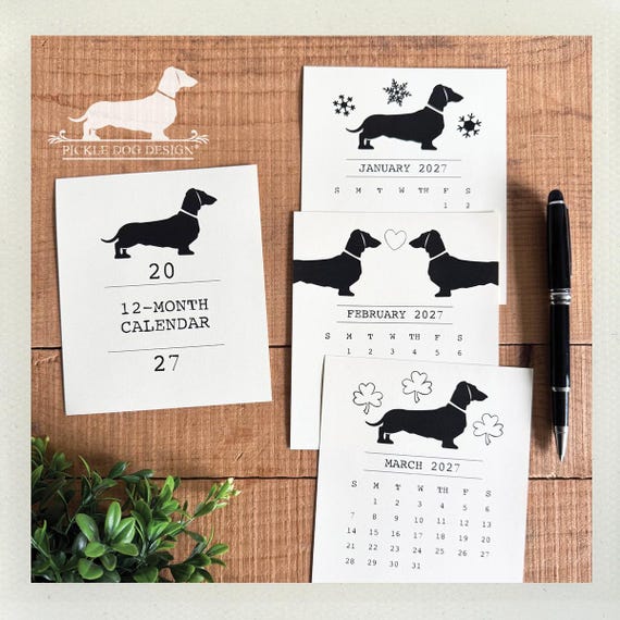 Doxie Love. 2027 Desktop Calendar