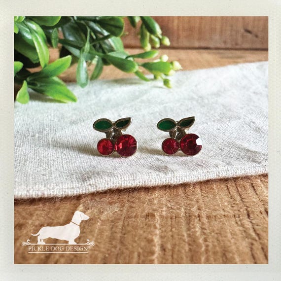 Red Cherry. Post Earrings