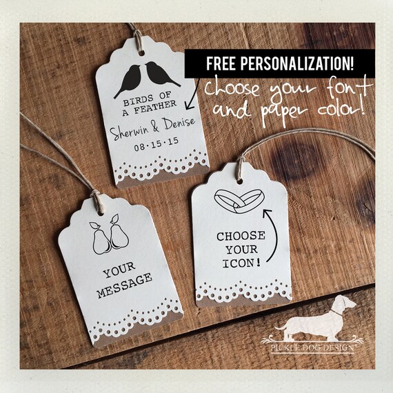 Bridal Lace. Personalized Gift Tags (Set of 12)