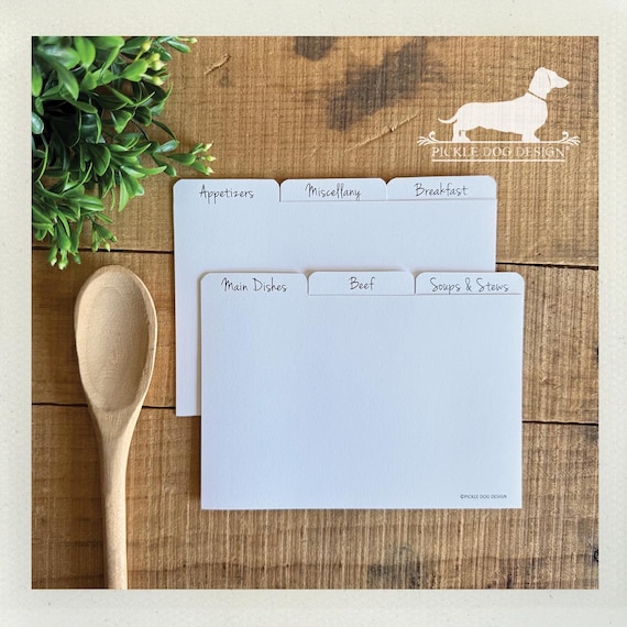 DISCOUNT DEAL! 4x6 Recipe Divider Cards (No. 68)