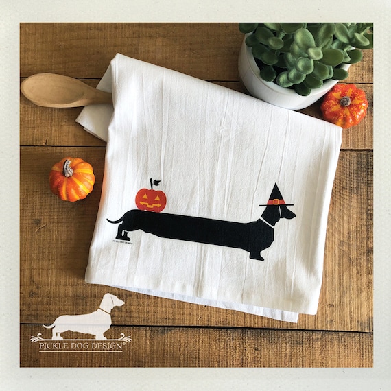 Halloweenie. Decorative Tea Towel