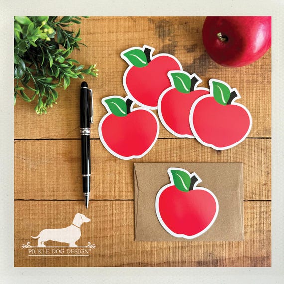 DISCOUNTED! Red Apple. Mini Flat Cards (Set of 5)