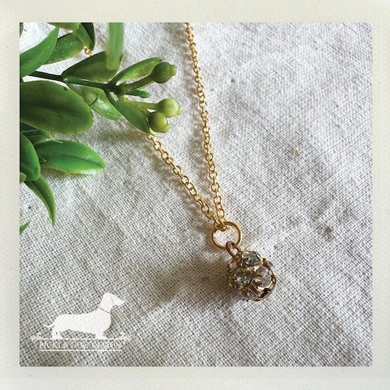 Gold Diamond Ball. Necklace