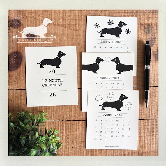 Doxie Love. 2026 Desktop Calendar