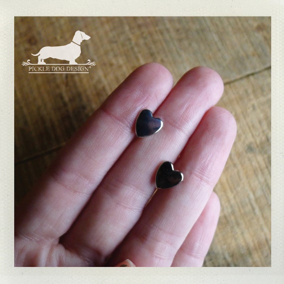 I Heart You. Silver Heart Post Earrings