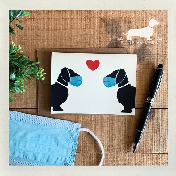 Masked Doxie Love. Note Card