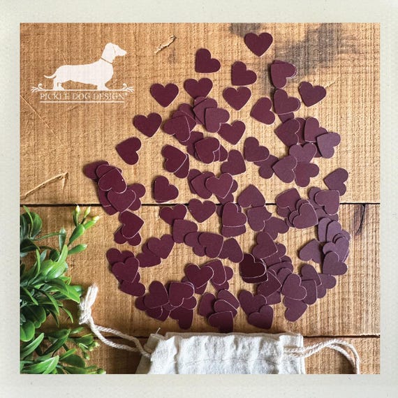 DISCOUNT DEAL! Burgundy Heart Confetti (100 Count)