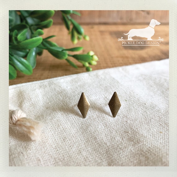 DOLLAR DEAL! Rustic Diamond. Post Earrings