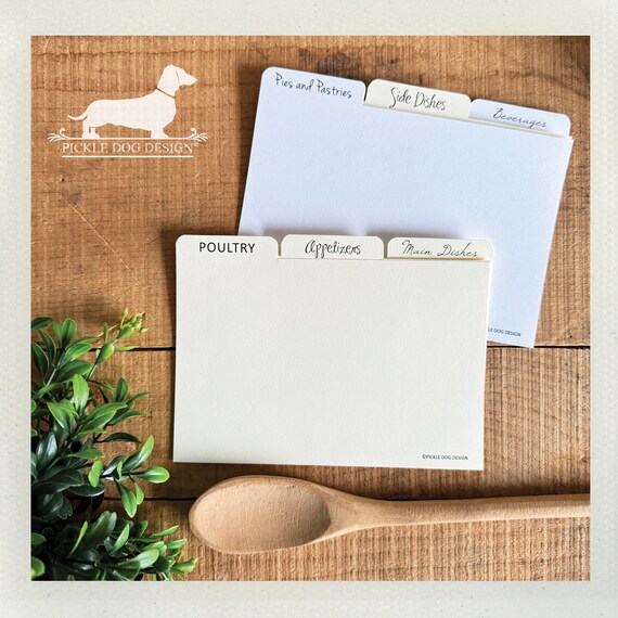 DISCOUNT DEAL! 4x6 Recipe Divider Cards (No. 33)