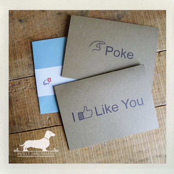 Poke. I Like You. Note Card