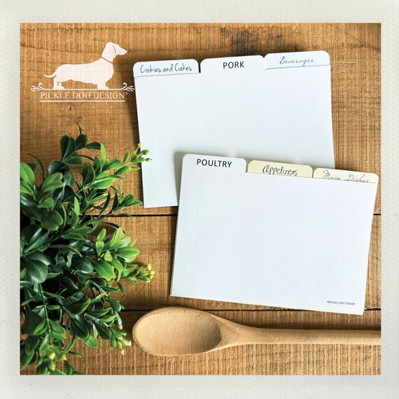 DISCOUNT DEAL! 4x6 Recipe Divider Cards (No. 32)