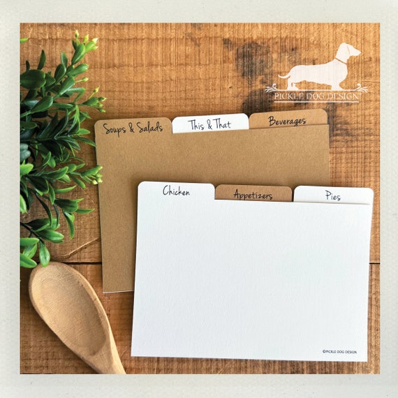 DISCOUNT DEAL! 4x6 Recipe Divider Cards (No. 17)