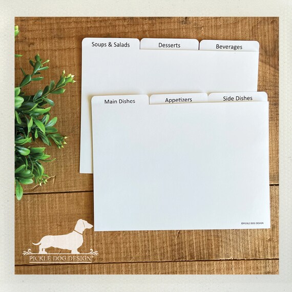 DOLLAR DEAL! 5x7 Recipe Divider Cards