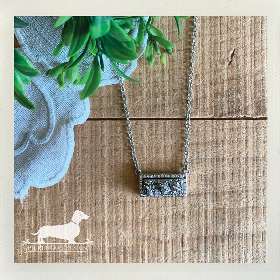 Silver Druzy. Necklace