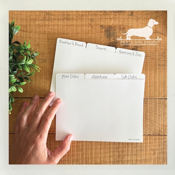 DISCOUNT DEAL! 5x7 Recipe Divider Cards (No. 54)
