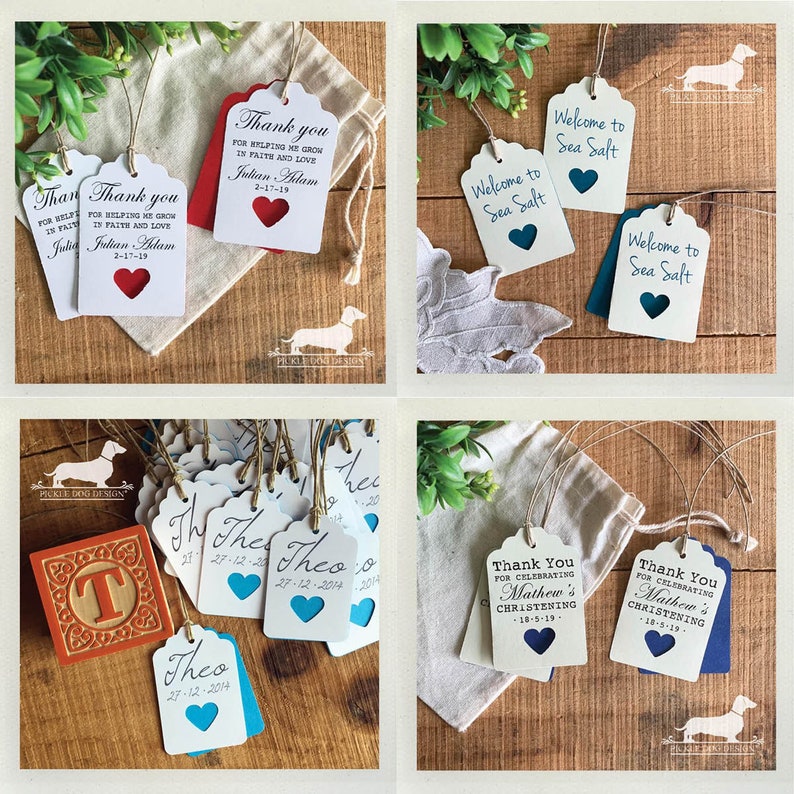 Choose Your Shape. Double Layer Personalized Gift Tags Set of 12 Bridal, Birthday Gift Tag, Heart, Custom Gift Tag, Choose Your Color image 2