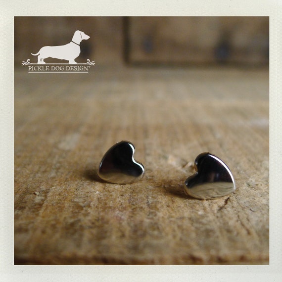 I Heart You. Silver Heart Post Earrings