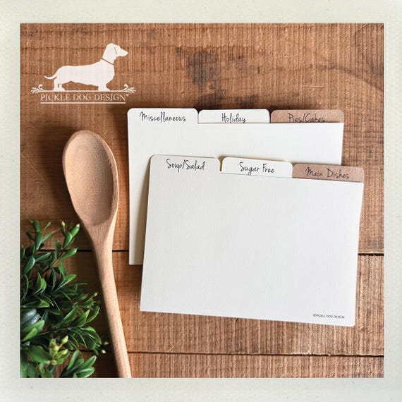 DISCOUNT DEAL! 4x6 Recipe Divider Cards (No. 42)