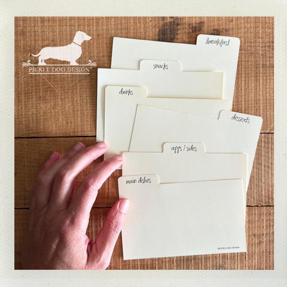 DISCOUNT DEAL! 3x5 Recipe Divider Cards (No. 59)