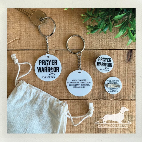Prayer Warrior. Button, Keychain & Magnet