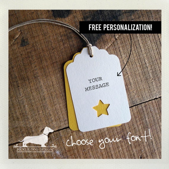 Ivory Star. Personalized Gift Tags (Set of 12)