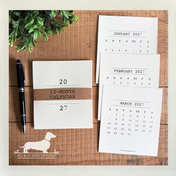 Minimalist. 2027 Desktop Calendar