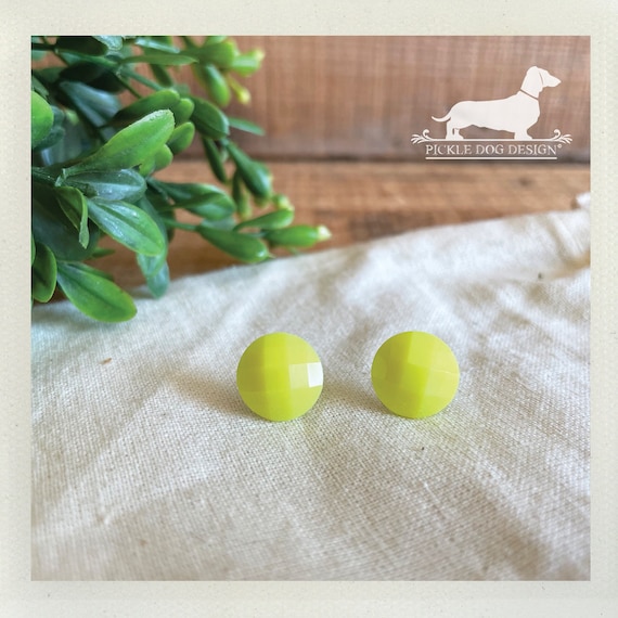 DISCOUNTED! Imperfect Mello Yellow. Post Earrings