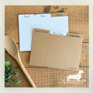 OFERTA RABATOWA! Karty rozdzielające przepisy 4x6 (nr 8) -- (Kraft, prezent ślubny, upominek na wieczór panieński, organizacja, zakładki, szyk w stylu rustykalnym, prostota)