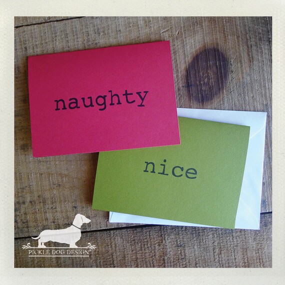 Naughty or Nice. Note Cards (Set of 8)