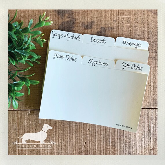 DOLLAR DEAL! 3x5 Recipe Divider Cards
