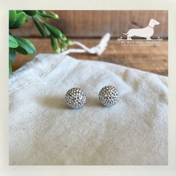 DISCOUNTED! Imperfect Neutral Silver Ball. Post Earrings