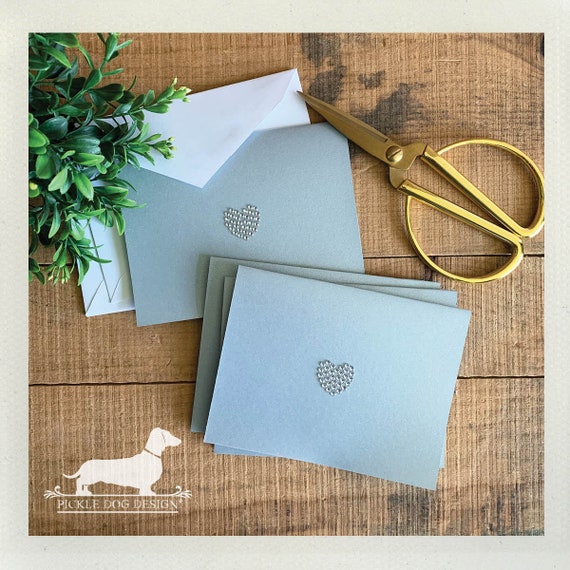 DISCOUNT DEAL! Bling Love. Gray Note Cards (Set of 4)