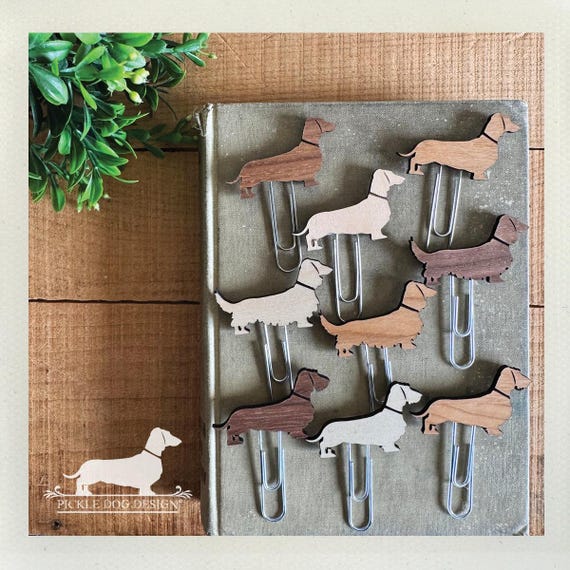 Doxie. Wood Paperclip