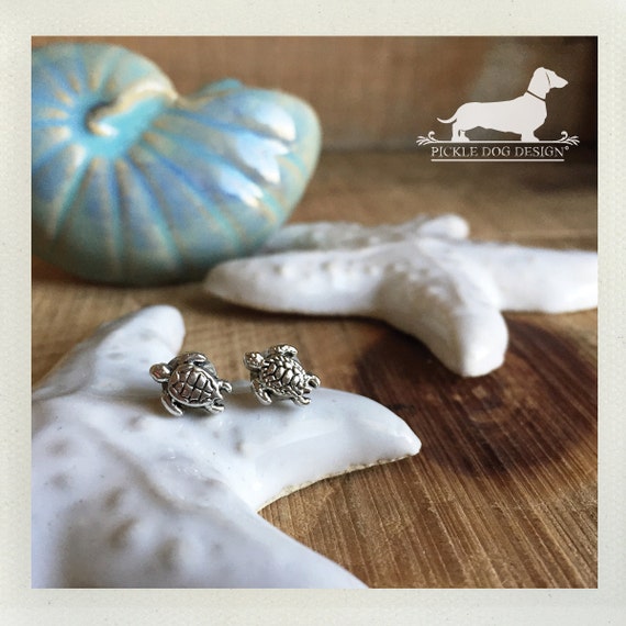 Sea Turtle. Post Earrings