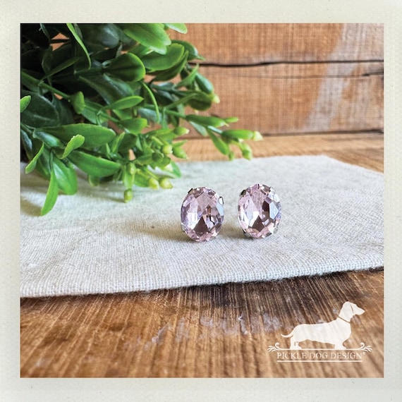 Rose Morganite. Post Earrings